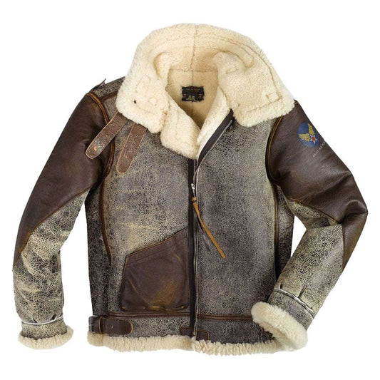 B-3 Leather Bomber Jacket - 100 Missions