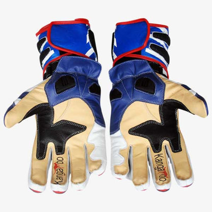 BMW Motorrad Cowhide Leather Racing Gloves with Carbon Fiber Knuckle Protection