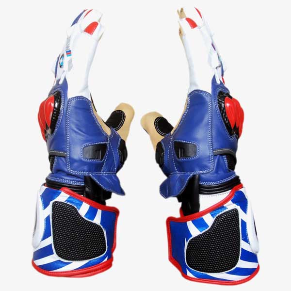 BMW Motorrad Cowhide Leather Racing Gloves with Carbon Fiber Knuckle Protection