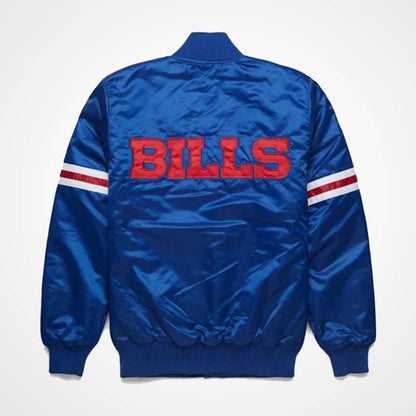 Bills Blue Satin Jacket with Embroidered Logo – Fan Apparel