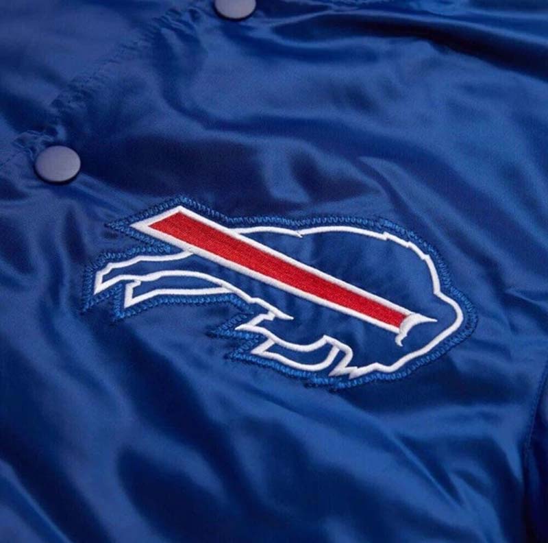 Bills Blue Satin Jacket with Embroidered Logo – Fan Apparel