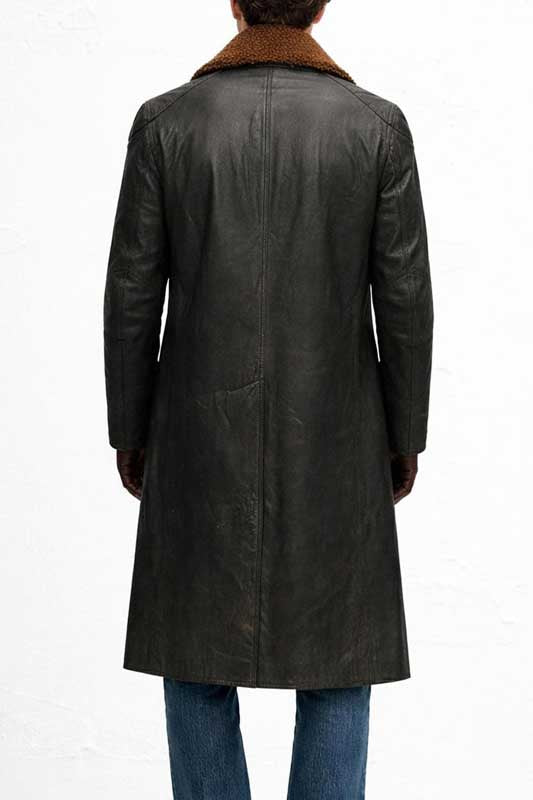 Blade Runner 2049 Officer K Sherpa Collar Leather Trench Coat
