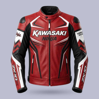 Kawasaki Ninja ZX-10R Genuine Cowhide Leather Motorcycle Jacket by Jackets Kingdom