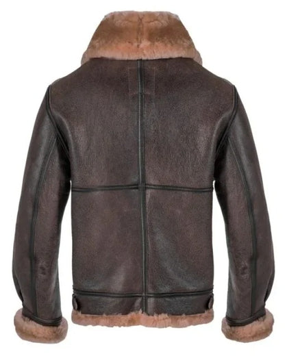 Brown Classic B-3 Sheepskin Bomber Jacket