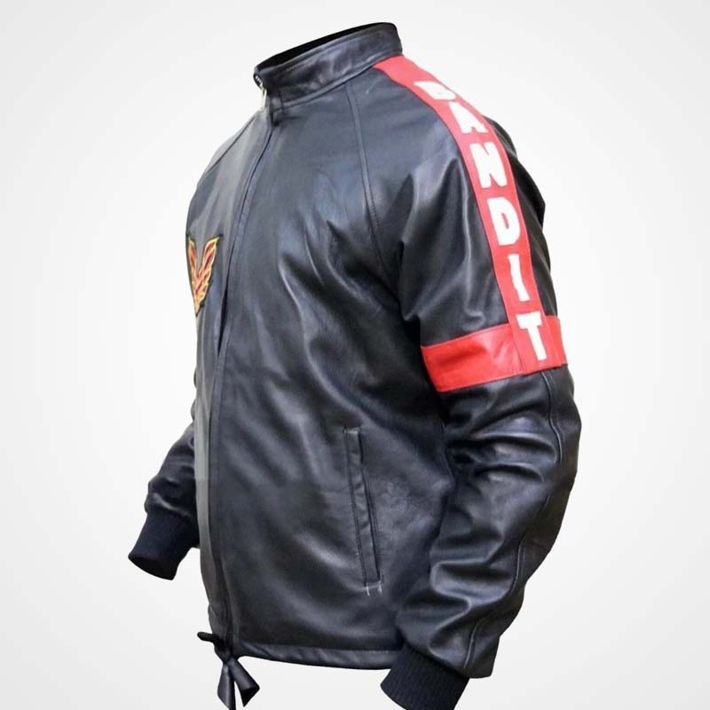Burt Reynolds Smokey and the Bandit Black Leather Bomber Jacket