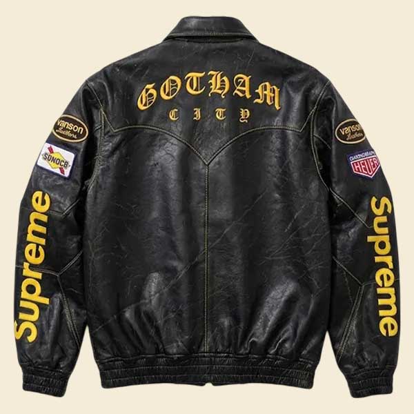 Buy Supreme Batman black leather jacket online