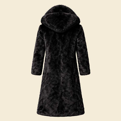 Buy mens black faux fur long coat luxury winter jacket