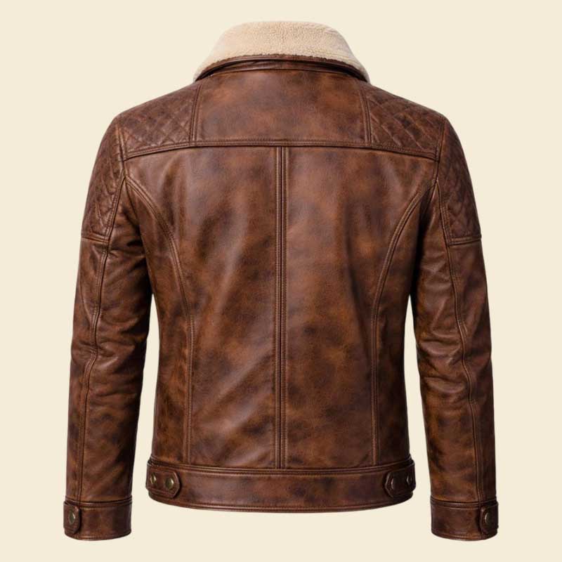 Buy mens distressed brown leather jacket biker style
