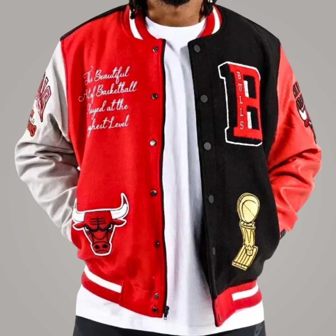 Chicago Bulls Varsity Jacket with Leather Sleeves Limited Edition Letterman Jacket