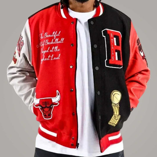 Chicago Bulls Varsity Jacket with Leather Sleeves Limited Edition Letterman Jacket
