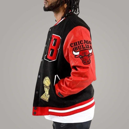 Chicago Bulls Varsity Jacket with Leather Sleeves Limited Edition Letterman Jacket