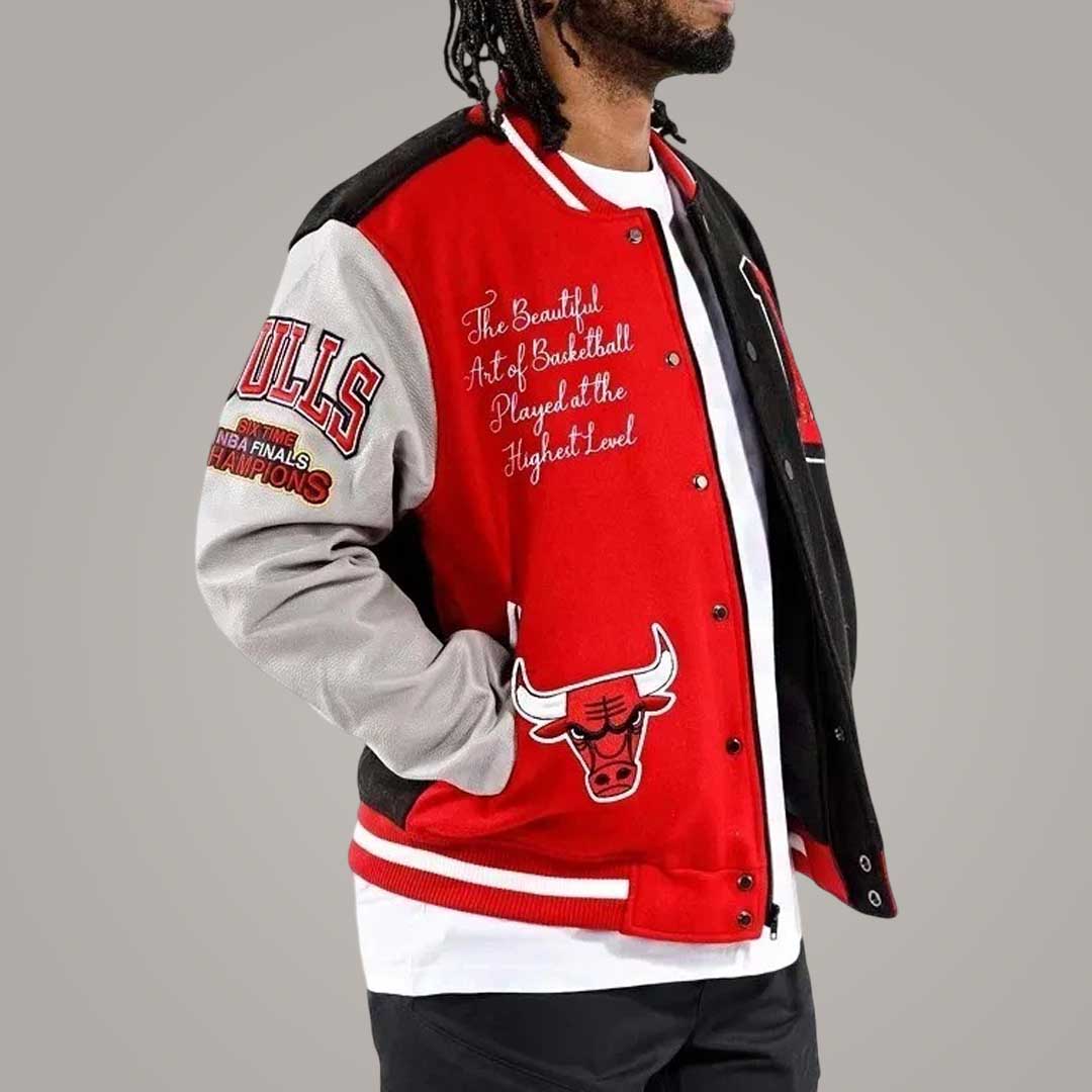 Chicago Bulls Varsity Jacket with Leather Sleeves Limited Edition Letterman Jacket