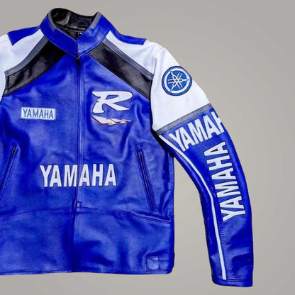 Close Up of Reinforced Stitching and Protective Padding Pockets on Yamaha Racing Jacket by Jackets Kingdom