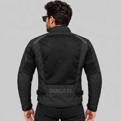 Men's Ducati mesh motorcycle jacket with waterproof riding protection