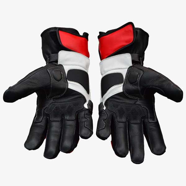 Ducati Corse Cowhide Leather Racing Gloves with Carbon Knuckle Armor