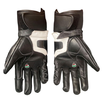 Ducati Corse Racing Leather Gloves Black Red White
