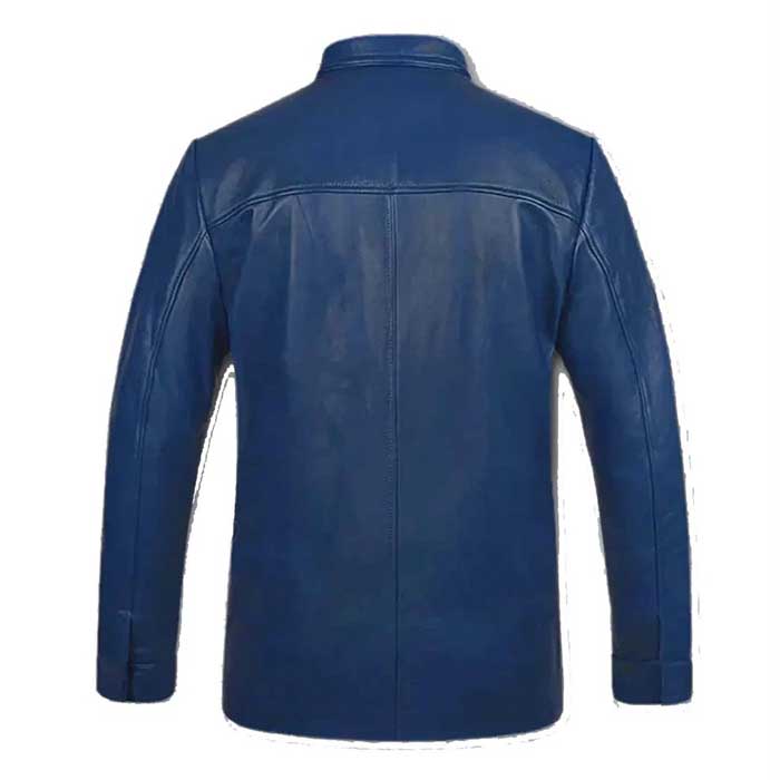 Elvis Presley Speedway Blue Leather Jacket with White Stripes