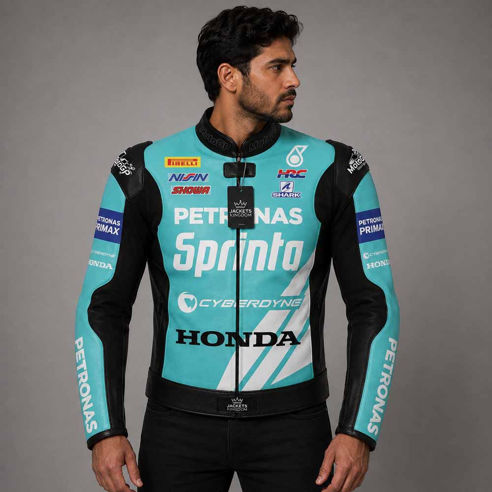 Eric Granado SBK 2023 Petronas Honda genuine cowhide leather racing jacket