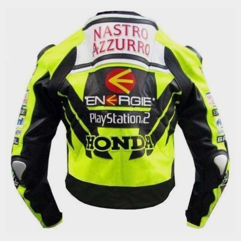 Genuine cowhide leather Honda Nastro green racing jacket with YKK zippers by Jackets Kingdom