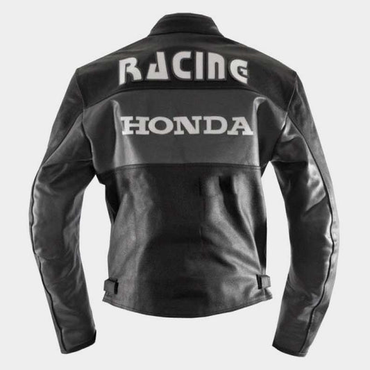 Genuine cowhide leather Honda motorcycle jacket with YKK zippers by Jackets Kingdom