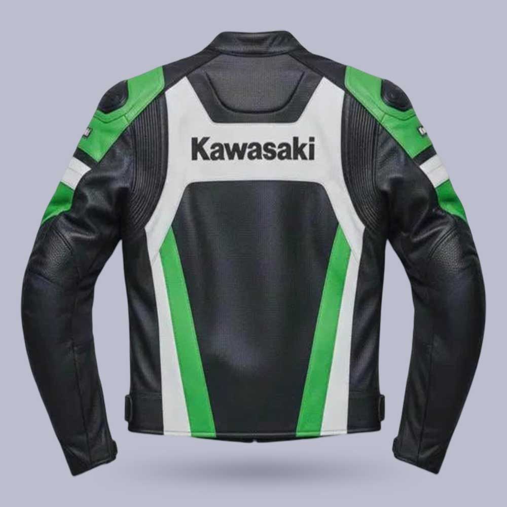 Men's Green Black Genuine Cowhide Leather Motorcycle Jacket | Jackets Kingdom