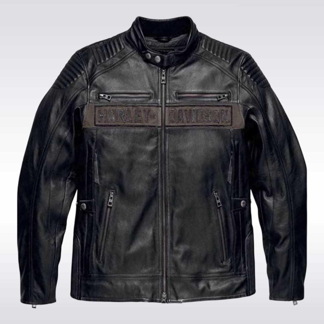 Harley Davidson Mens Asylum Leather Motorcycle Jacket