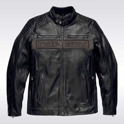 Harley Davidson Mens Asylum Leather Motorcycle Jacket