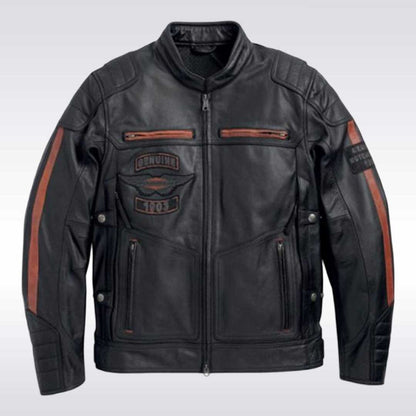 Harley Davidson Mens Exmoor Reflective Wing Leather Jacket