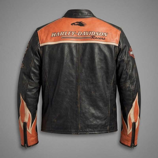 Harley Davidson Screamin Eagle Vintage Racing Leather Jacket