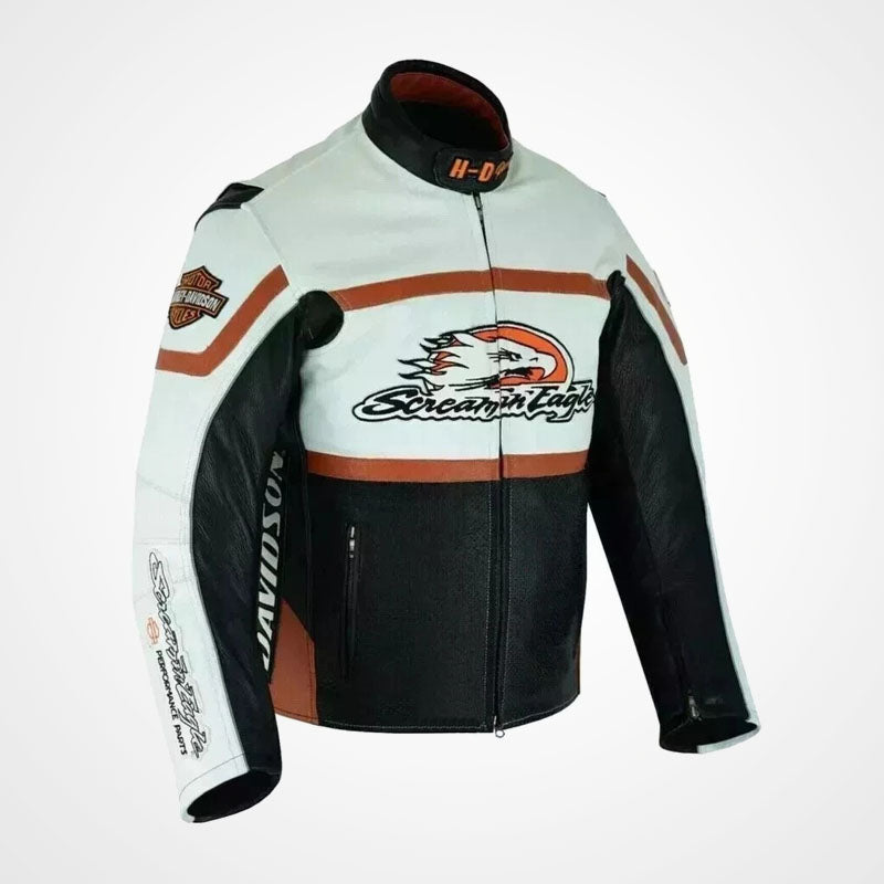 harley davidson lederjacke riding gear Harley Davidson Screaming Eagle Raceway Leather Motorcycle Jacket 4XL