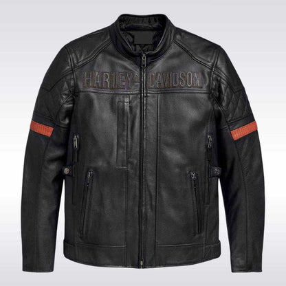 Harley Davidson Trostel Leather Jacket with Triple Vent System for Men