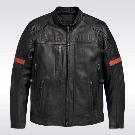 Harley Davidson Trostel Leather Jacket with Triple Vent System for Men