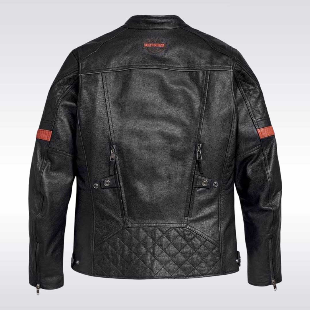 Harley Davidson Trostel Leather Jacket with Triple Vent System for Men