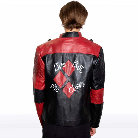 Harley Live Fast Die Clown Leather Costume Jacket