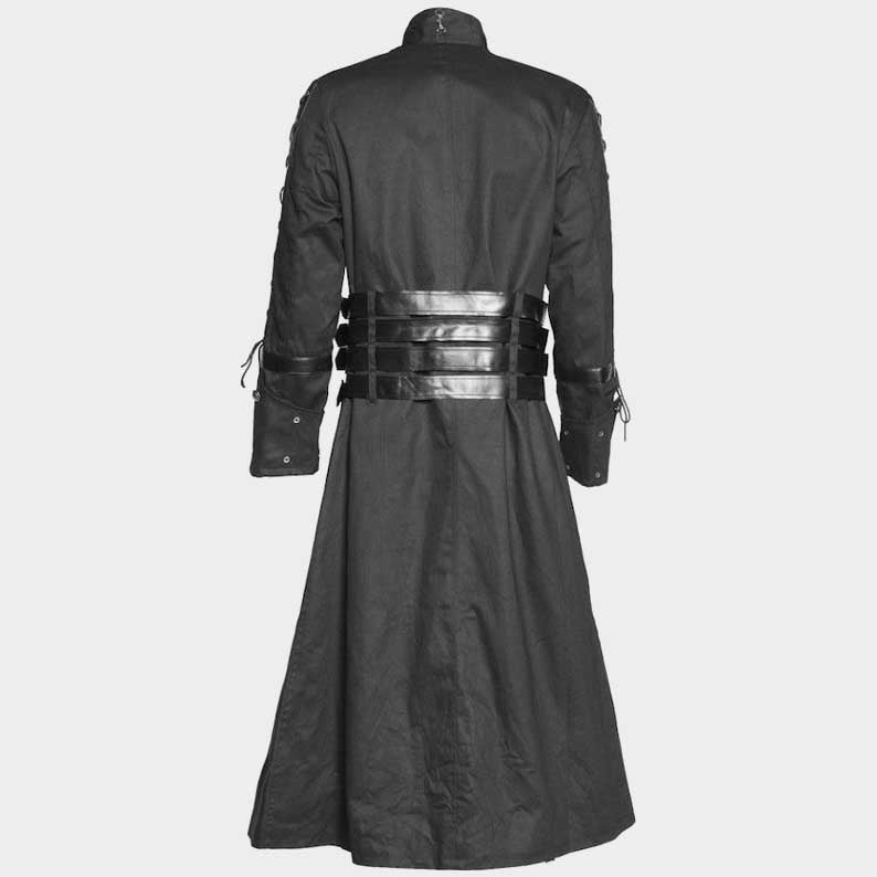 Hellraiser inspired men's coat with dramatic high collar detail by Jackets Kingdom