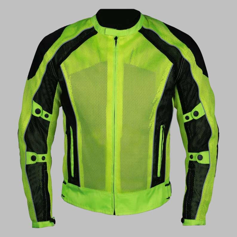 Hi Viz Green Summer Joy Mesh Motorcycle Jacket