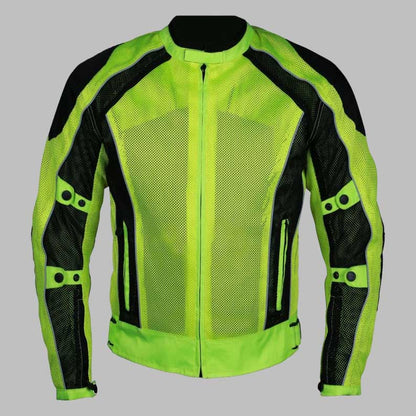 Hi Viz Green Summer Joy Mesh Motorcycle Jacket