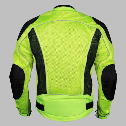 Hi Viz Green Summer Joy Mesh Motorcycle Jacket