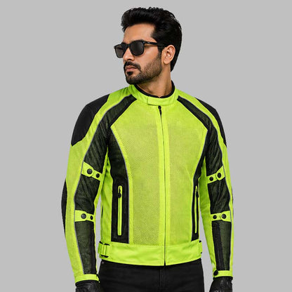 Hi Viz Green Summer Joy Mesh Motorcycle Jacket
