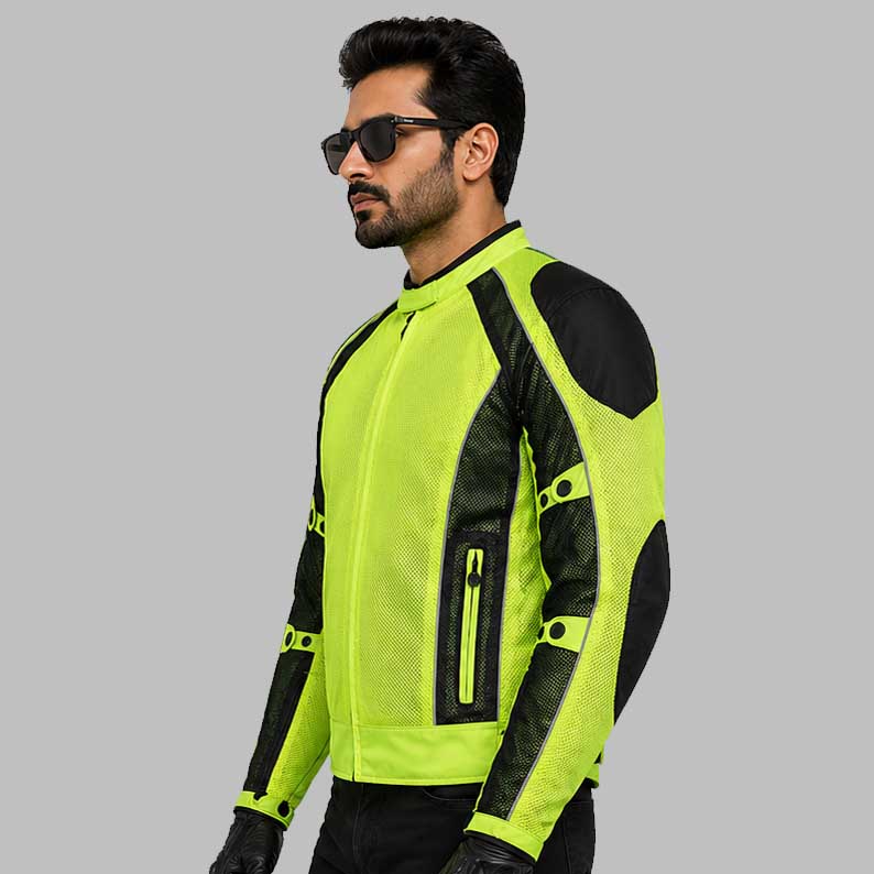 Hi Viz Green Summer Joy Mesh Motorcycle Jacket