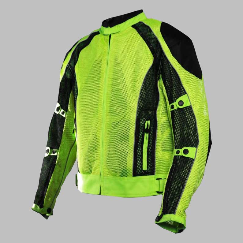 Hi Viz Green Summer Joy Mesh Motorcycle Jacket