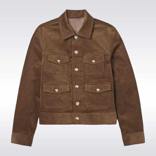 Jennifer Garner Brown Corduroy Bomber Jacket