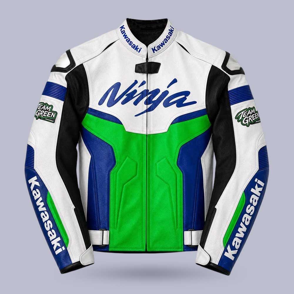 Kawasaki Ninja Motorcycle Leather Jacket Racing Biker MotoGP Coat by Jackets Kingdom