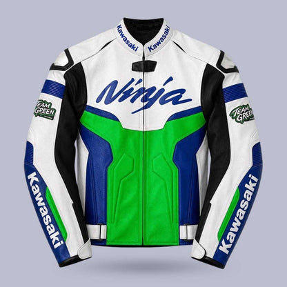 Kawasaki Ninja Motorcycle Leather Jacket Racing Biker MotoGP Coat by Jackets Kingdom