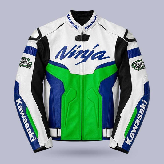 Kawasaki Ninja Motorcycle Leather Jacket Racing Biker MotoGP Coat by Jackets Kingdom