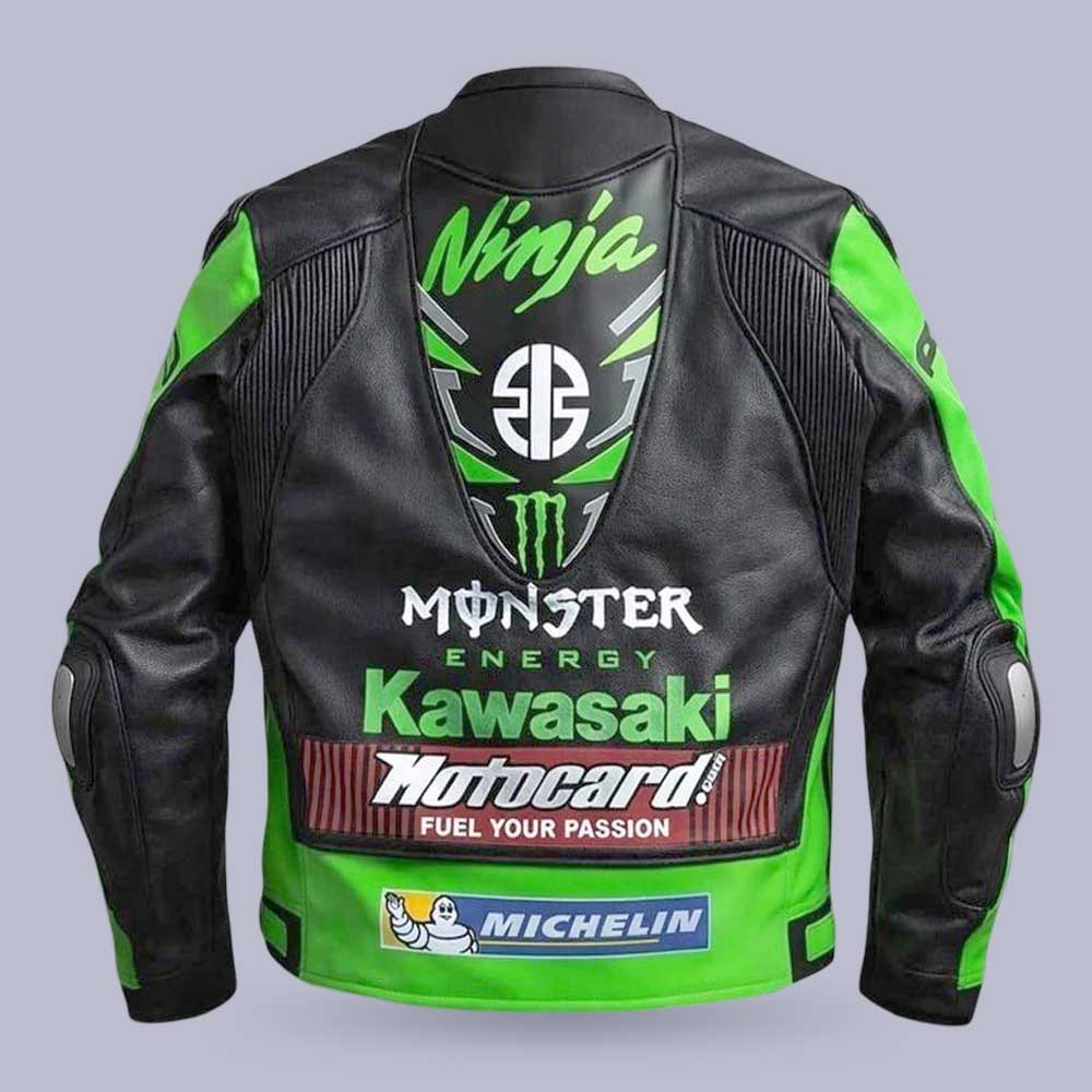 Kawasaki Ninja Genuine Cowhide Leather Racing Jacket | Jackets Kingdom
