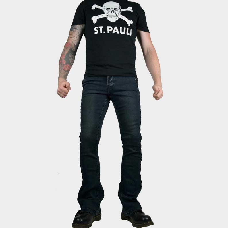 Kill City gothic jeans with black contrast topstitching by Jackets Kingdom