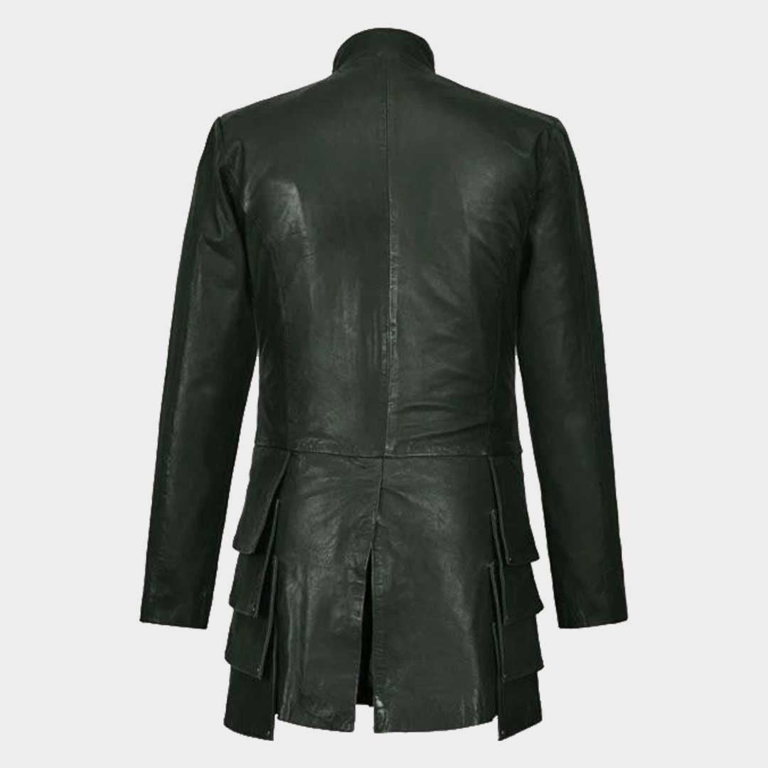 Medieval Gothic Genuine Cowhide Leather Jacket for Men