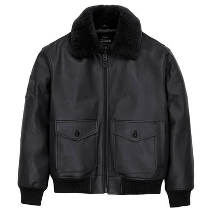 Men Black G-1 Bomber Avirex Leather Jacket