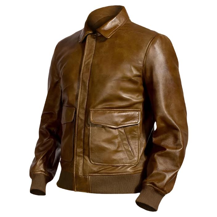 Men Traditional Brown Leather Jacket